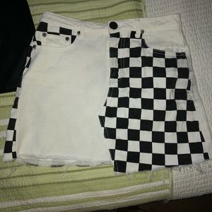 Partially checkered skirt